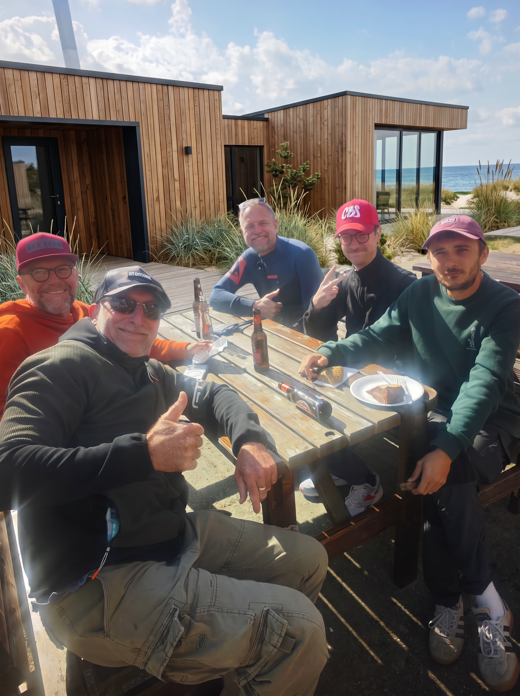 Die Unternehmer-Runde nach einer gemeinsamen Session am Salzhaff